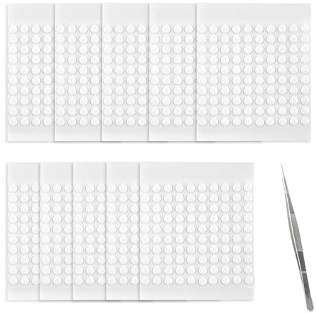 Lunpog 10 stycken dubbelsidiga självhäftande prickar, 6 x 0,5 mm fotosjälvhäftande kuddar, runda transparenta klistermärken, inga spår, självhäftande prickar för affischer, papper, kontorsmaterial,