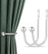 Vorhang Raffhalter, 2 Stück Raffhalter für Vorhänge, U-förmige Vorhang Halter Wandbefestigung, Retro-vorhanghalter für Heimdekoration, Silber