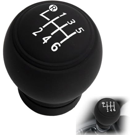 Biglumin Couvre pommeau de levier de vitesses, Cache-pommeau en caoutchouc élastique, antidérapant, universel et étanche, Cache-pommeau en silicone, noir (6 vitesses)