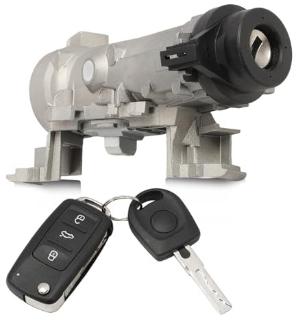Fraylis 1K0905851B Interruttore di Accensione Bloccasterzo con 1 chiavi+1 telecomando per Golf 5 6 7 A1 A3 Q3 Caddy 3 EOS Beetle Jetta Touran Tiguan Seat Altea Leon Serratura di Accensione 1K0905841