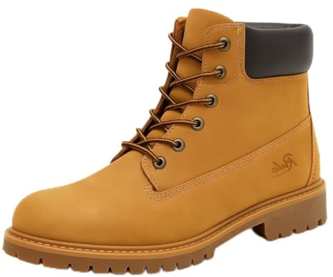 Tilly London Classic Work Boots, Tan Mustard, Ankle Desert Chukka Style, Lace-up with Lugged Sole, Padded Collar (Mustard Tan, UK Footwear Size System, Adult, Men, Numeric, Medium, 7)