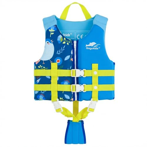 Gogokids Swim Vest Float Jacket - Kids Swimming Training Flotation Buoyancy Swimsuit with Adjustable Safety Straps for 15-35kg Child，Boys Girls Aged 2-9 Years