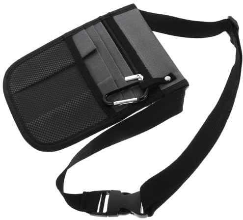 FOMIYES Banane de Travail Infirmière en Tissu Oxford Gris Pochette de Rangement Compacte à Bandoulière Paquet Banane Multifonction pour Personnel Médical et Aide-Soignant Poche