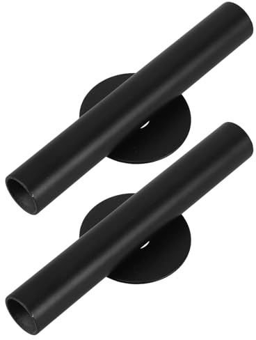 Cabilock Jarrón de Flores de Pared Negro Pequeño de Metal 15x15x4 Cm Adhesivo Autoadhesivo 2 Piezas para Decoración de Hogar, Soporte Tubular para Plantas y Flores, Adecuado para