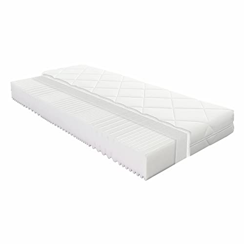 Matratzen Perfekt 7-Zonen Kaltschaummatratze Vital Basic, 80 x 200 cm – orthopädische Komfortschaum-Matratze mit Klimafaser verstepptem Doppeltuchbezug, Härtegrad H3, Höhe 18 cm