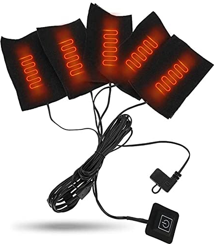 Clothing Electric Heating Pads, 5-in-1 USB Carbon Fiber Heated Sheet Piece, 3-Shift Electric Cloth Heater Pad Heating Element for Neck Back Abdomen Lumbar Pet