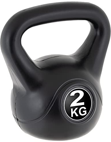 MAXXIVA® Kettlebell - 1-24 kg Gewichte - Kugelhantel Schwunghantel schwarz aus Beton mit Kunstoffummantelung - Training Zuhause (1, Kilogramm)