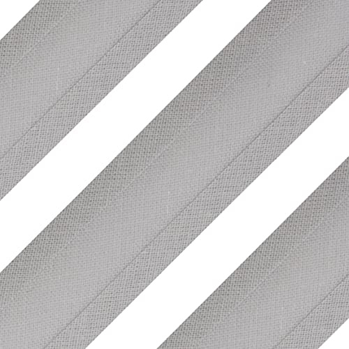 Realm Bias Binding Tape, Cotton, 1 Inch / 25mm - 5 Metres (Silver)