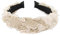 axy Haarreif mit Blumenkranz Look Wunderschön Vintage Look zur Hochzeit Stirnband Haarschmuck Damen Haarreifen HRBLU1 (Beige)