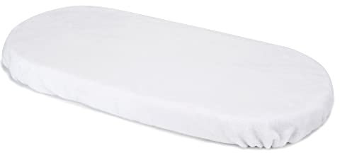 PEKITAS Thermo-Spannbettlaken aus Coralina, für den Winter, 75 x 33 cm, 72 x 33 cm, verstellbar, für Kinderwagen, Mädchen, mit Gummizug, passend für Julius Zöllner, Träumeland, Alvi, FabiMax weiß