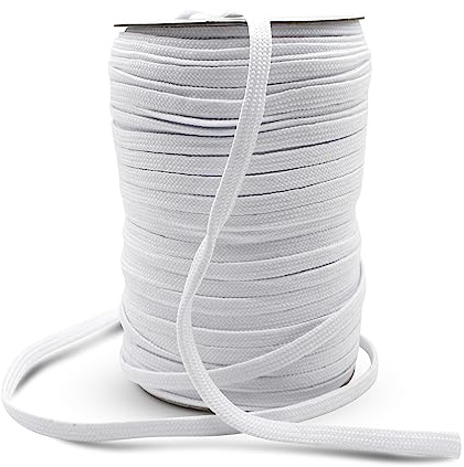 DOJA Barcelona | Rep Roll | Spole 100m | Vita nyckelband | Bredd 9mm | i Polyester | Flat Lanyards | för Lanyards Sportskor, Paracord rep, Armband, Lanyards Stövlar...