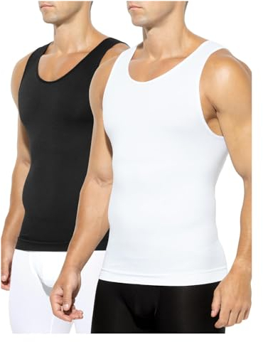 Casey Kevin Shapewear Herren Bauchweg Unterhemd Body Shaper Für Männer Compression Tank Top Herren Kompression Unterhemden(2er Pack)