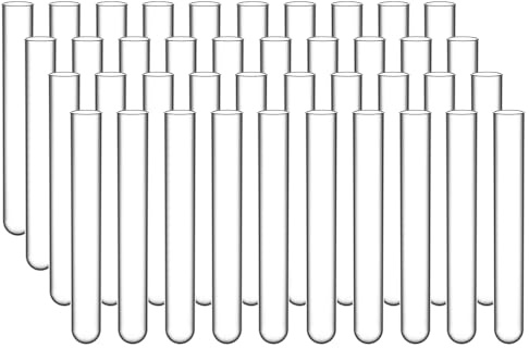 stonylab Tubes à Essai en Verre - Tubes à Essai en Verre Borosilicaté Transparent à Fond Rond, Diamètre de 20 mm et Longueur de 150 mm pour Usage en Laboratoire, lot de 40
