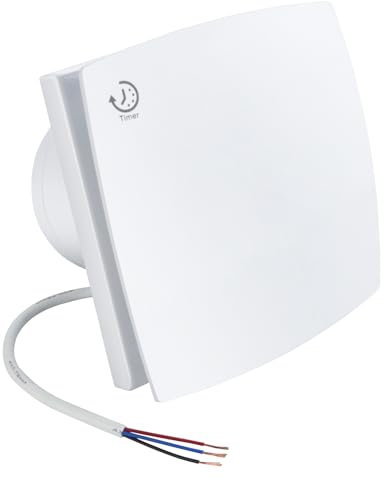 Extractor Fan 4” 100mm Bathroom Toilet Kitchen Silent Extractor Fan with Timer - 95m³/h 30dB Wall Mounted Ventilator with Modern Front Panel