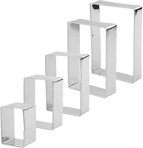 5stk Rechteckiger Ausstecher, Quadratische Ausstechform Verschiedene Größen Rechteckige Keksformen Quadratische Ausstechformen Ausstechset zum Backen