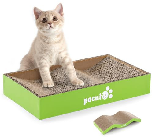 pecute Kratzbrett Katzen, Doppelseitige Kratzpappe, Kratzbretter für Katzen mit Premium-Kratztextur, Kratzbretter Katze Austauschbar Langfristige Nutzung, Katzen Kratz für Wand Ecke