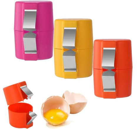 3Stück Öffner für Eierschalen, Egg Shell Opener,Eierschalenöffner - Kreative Eierknacker für rohe Eier - Einfaches Küchenzubehör,schnelle Küchenutensilien,Eierköpfer Eieröffner, Eier Cutter Eierköpfer