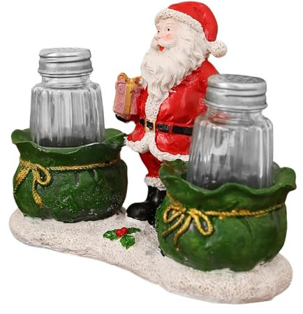 Spargisale natalizio, pepe natalizio, grazioso spargipepe per festival, con vassoio, contenitore trasparente, contenitore per spezie multifunzionale, contenitore per spezie portatile