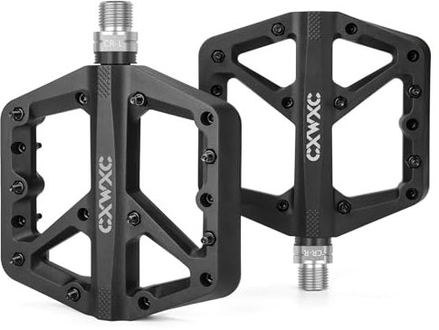 CXWXC Pedale Fahrrad,rutschfeste Fahrradpedale Aus Nylonfaser,MTB Pedale mit 3 Abgedichtete 9/16-Zoll,Flat Pedalen mit Versiegeltem Lager Für Rennrad,Mountainbike,Schwarz