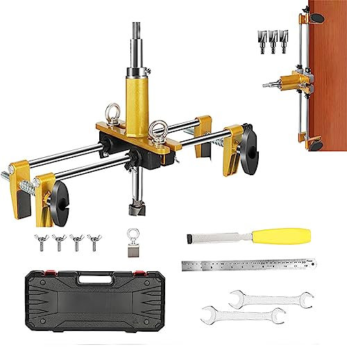 Multifunctional Mortise Lock Jig Kit with Tungsten Steel Cutters, Essential Mortising Tool for Precise Door Lock Installation on Wooden Doors