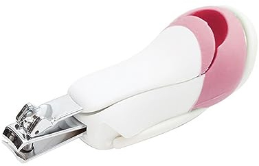 Babynagelknipser mit Vergrößerungsglas, Rosa Kunststoff Metall