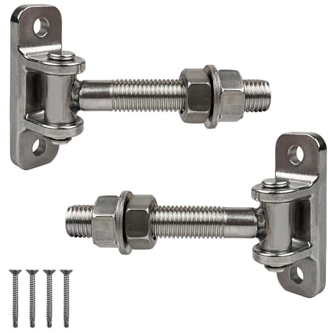 LUMITERRA 2 x Cerniera per Porta e Cancello, Regolabile, Acciaio Inossidabile, Bandella per Portone, Antiruggine Viti di Montaggio, Robuste, per Cancello da Giardino, Cancelli e Capannoni