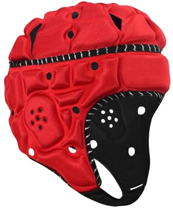 LeeQinersw Rugby Casco Infantil con Protección Almohadilla Ligera Y Visibilidad Mejorada Elaborado en Poliéster Y Espuma Adecuado para Actividades Depor, Rojo