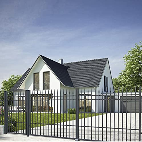 Electric Yard Gate Double Wing Gate Metal Gate Gate 1.6 / 3 m 3.5 m 4 m Drive Fence Entrance Gate in Anthracite