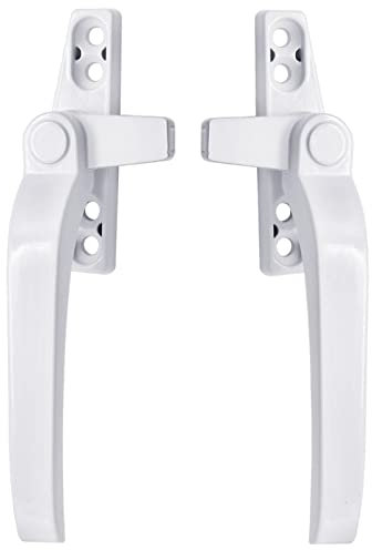Yeelua Window Handles-A Pairs Universal White Replacement Right/Left Hand Aluminum Alloy Window Handles with Locks for uPVC Windows and Double Glazing(White)