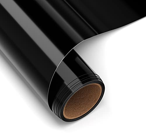 AYSOW Vinile Termoadesivo per Tessuti Nero, 30,5 cm x 183 cm Rotolo di Vinile a Trasferimento Termico, Colorato Carta Trasferimento di Calore per Magliette fai-da-te Abbigliamento (Nero)