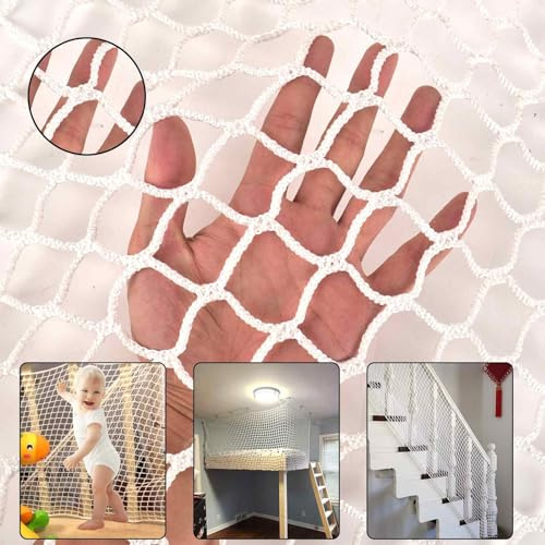 Balcony Netting for Pets & Kids Safety - Apartment, Stair, Trampoline & Playground Net (3.3ft19.8ft, White)