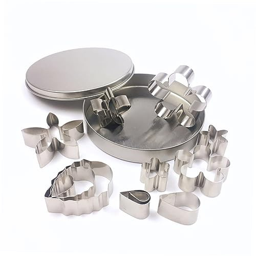 Zerodeko 12piezas Moldes De Galletas De Acero Inoxidable Diseño De Flores Para Decoración De Tartas y Galletas Herramientas De Repostería