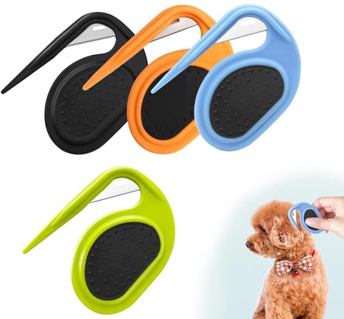 0XBIT Pflegemesser für Langhaarige Haustiere, 4 Stück Entfilzungsmesser Katze, Tragbarer knotting Comb für Haustiere, Knotenkamm für Katzen für Entfernen Sie Verfilztes Haar
