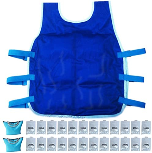 Cooling Vest Auto Cooling Summer Heat Relief Ice Pack Vest for Men Women, 24 Ice Packs, Bonus Ice Pack Organizers, Unisex, Great for Outdoor Working, Running, Cycling, Climbing
