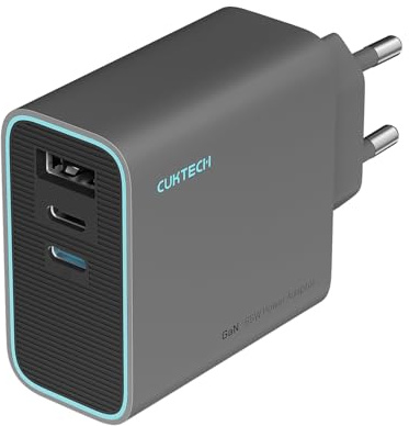 CUKTECH Caricatore USB C 65W,Gan Caricabatterie Rapido Multiplo USB Alimentatore Portatile PD Compatibile con Samsung Galaxy S24 /S22/iPhone 16 pro/Laptop/MacBook Pro/Tablet/Steam Deck