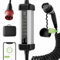 ECOPOINT 3-Phasen EV Ladegerät Typ 2, Aluminiumschale, Mobile Wallbox, 5m Ladekabel, App-Steuerung, 1m CEE-Stecker, IP66, Keine Installation erforderlich, Sicherheitsschutz (22kW, 32A, Spiralkabel)