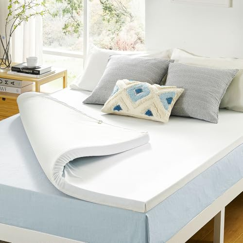 Best Price Mattress 3 Inch Gel Memory Foam Mattress Topper with Cover, CertiPUR-US Certified, Dorm Essentials, Full