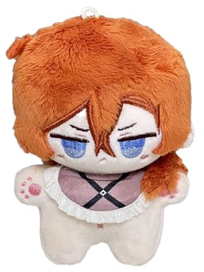 BSD Dazai Osamu fylld figur Nakahara Chuuya nyckelring Nakajima Atsushi mjuk figur hänge, söt anime-fylld nyckelring hängande prydnad ryggsäck nyckel bildekoration samlarobjekt present 10 cm