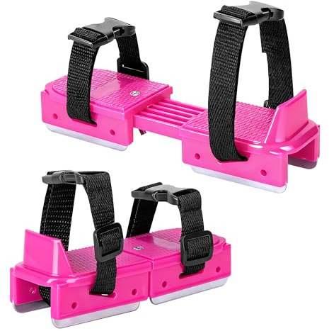 Shupakul 1 Pair Toddler Ice Skates, Adjustable Kids Ice Skates with Touch Fastener, Pink Double Runner Ice Skates for Toddler Winter Beginner Ski