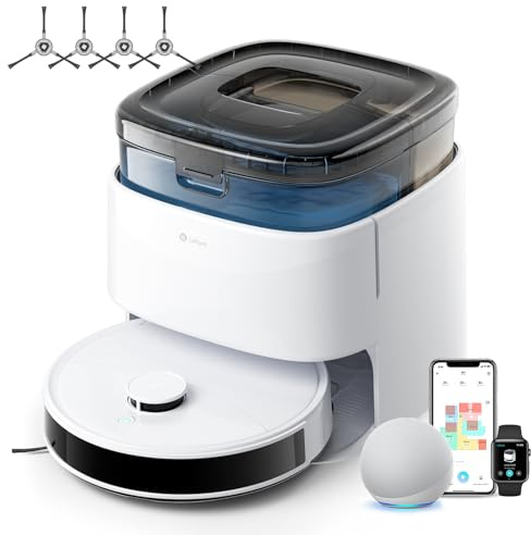Lefant M3 Robot Aspirapolvere Lavapavimenti con Mappatura, 12,000 Pa, Panno Sollevabile, Stazione Tutto in Uno, Navigazione dToF, Evitamento PSD, Auto-Svuotamento, Asciugatura, WIFI/App/Alexa