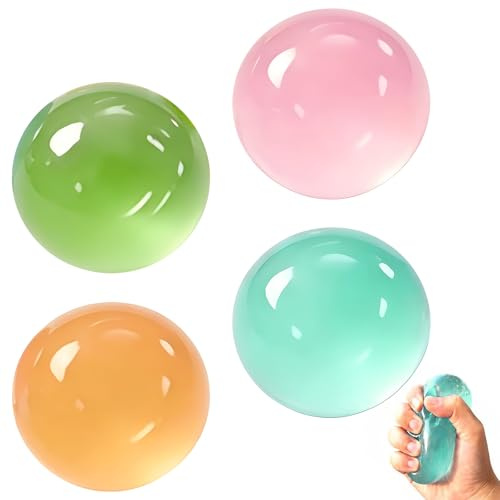 4 Pezzi Coconut Oil Stress Ball, Squishy Fidget Toys Palla Ritorno Lento Gioco Sensoriale per Ufficio Scuola, 6cm