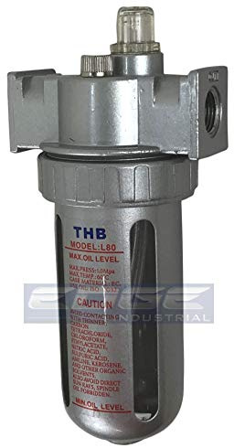 MID FLOW LUBRICATOR OILER FOR COMPRESSED AIR LUBRICATE PNEUMATIC AIR TOOLS, POLY BOWL WITH METAL BOWL GUARD (1/4 NPT)