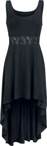 Black Premium by EMP Damen schwarzes Vokuhila Kleid mit Spitze M