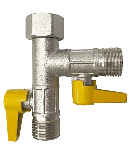 Soytich Distributore a T a 3 vie con 2 valvole a sfera di intercettazione, per il collegamento di 2 dispositivi/connettori con 1/2 AG