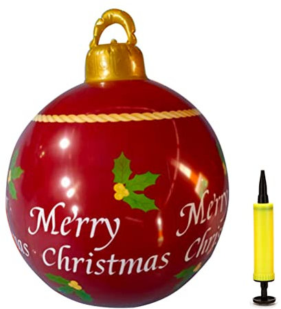 RUSTOO Palla di Natale,Palla Gonfiabile in PVC,Decorazioni Natalizie,Palle gonfiabili giganti di Natale,Pallina di Natale in PVC,Decorazione dell'albero Personalizzata