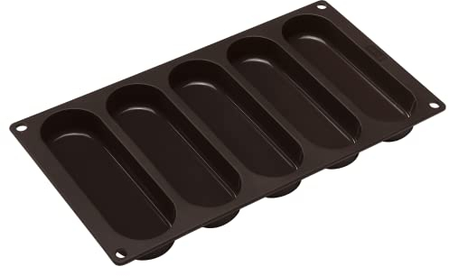 Lurch 85093 FlexiForm Hot Dog Buns L Backform für 5 Brötchen Silikon braun