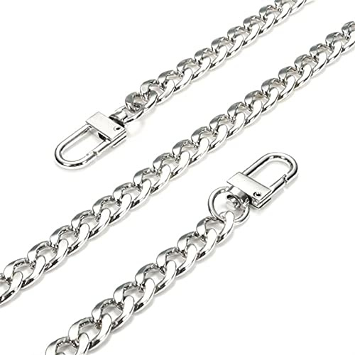 Byte av handväska 20/40/60/80/100/12 0CM Bag Strap Chain tillbehör Metal Bag Belt Ersättning for handväskan handväska Smooth Bag Remmar, 4 färger Crossbody axelrem (Color : Silver, Size : 100cm)