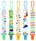 Aolso Cadena Chupete Bebe, 5pcs Chupetes de Clip bebé con Anill Silicona Chupete Bebé Clips Porta Adaptador, Cadena de Chupete de Bebé, Cadenas para Chupetes para Niño y Niña