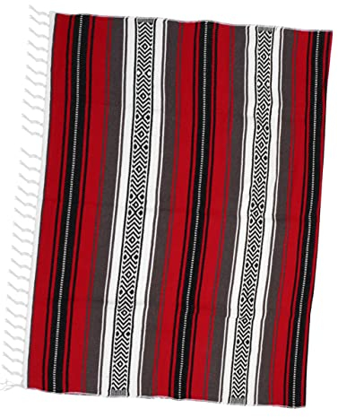 PRETYZOOM Gemischte Cape-mexikanische Falsa-Decke Gewebte Yogamatte Sofaunterlage Rot 130 X 180 cm Und Bequem