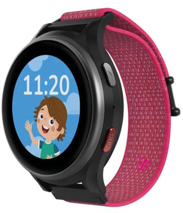 ANIO 6 wasserdichte Kinder-Smartwatch - mit GPS Tracker & SIM, Anrufe, Nachrichten, SOS, Schulmodus, Schrittzähler - ohne SIM-Karte, Hibiscus